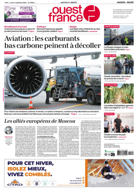 Cover of Ouest France (Angers / Segre)