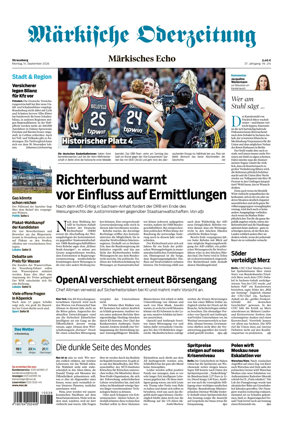 Cover of Markische Oderzeitung Strausberg