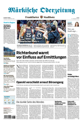 Cover of Markische Oderzeitung Frankfurt (Oder)