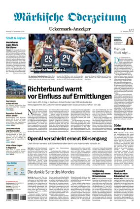 Cover of Markische Oderzeitung Uckermarkanzeiger