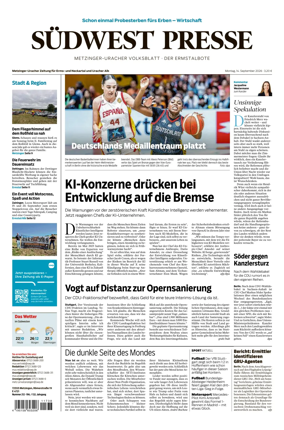 Cover of Sudwest Presse - Metzinger Uracher Volksblatt - Der Ermstalbote