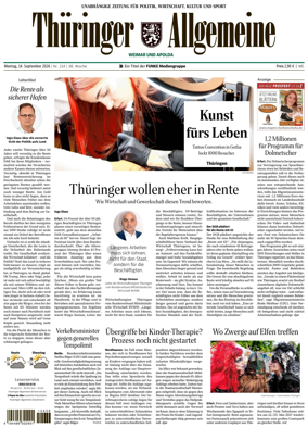 Cover of Thuringer Allgemeine (Weimar)