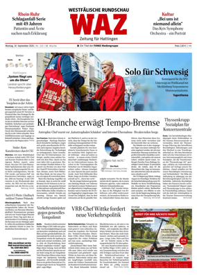 Cover of Westdeutsche Allgemeine Zeitung (Hattingen)