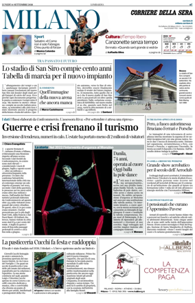 Cover of Corriere della Sera (Milano)