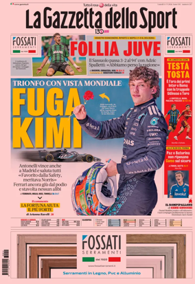 Cover of La Gazzetta dello Sport
