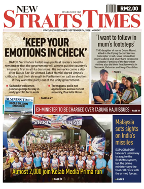 Cover of New Straits Times