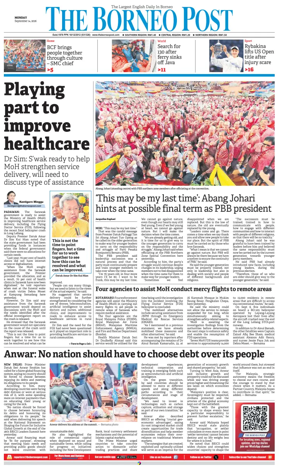 Cover of The Borneo Post (Sarawak)