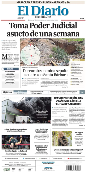 Cover of El Diario de Chihuahua