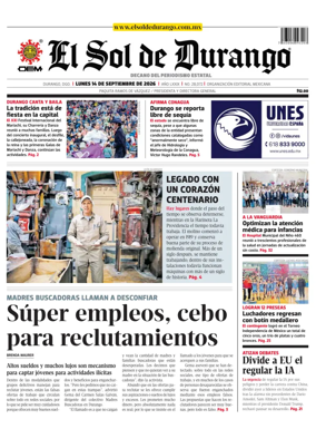 Cover of El Sol de Durango