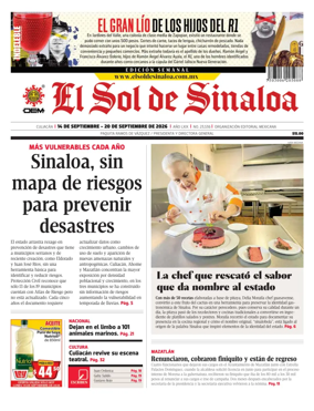 Cover of El Sol de Sinaloa