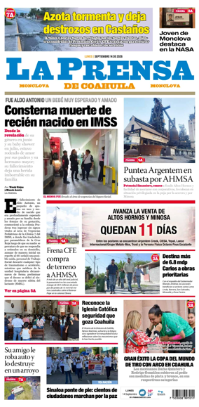 Cover of La Prensa de Coahuila