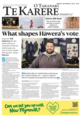 Cover of Taranaki Daily News