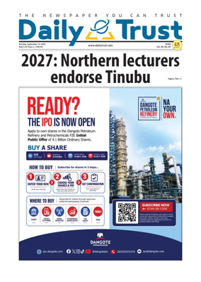 Cover of Daily Trust