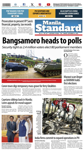Cover of Manila Standard