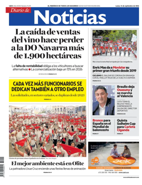 Cover of Diario de Noticias (Spain)