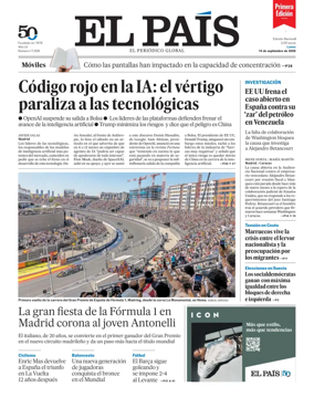 Cover of EL PAIS primera edicion