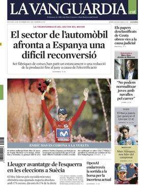 Cover of La Vanguardia (Catalonia - 1st edition)
