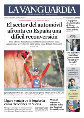 Cover of La Vanguardia