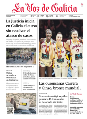 Cover of La Voz de Galicia (Ourense)