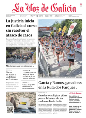 Cover of La Voz de Galicia (Santiago)