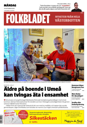 Cover of Folkbladet Vasterbotten