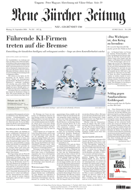 Cover of Neue Zurcher Zeitung