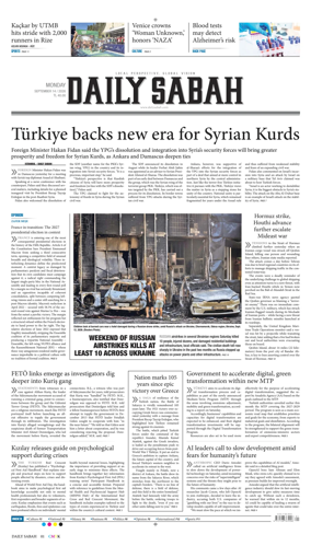 Cover of Daily Sabah (Turkey)