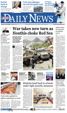 Cover of Hurriyet Daily News & Economic Review