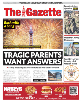 Cover of Blackpool Gazette