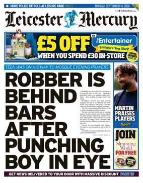 Cover of Leicester Mercury