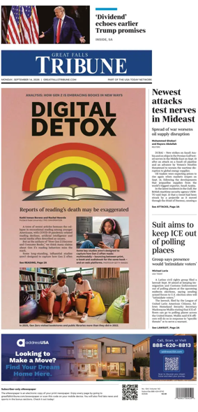 Cover of Great Falls Tribune