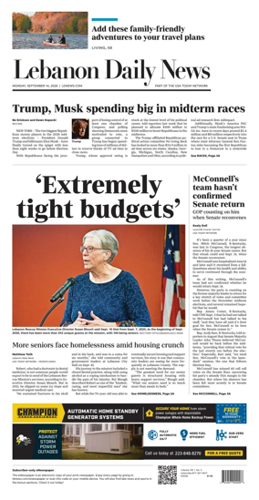Cover of Lebanon Daily News