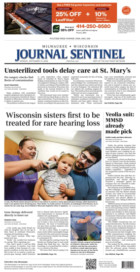 Cover of Milwaukee Journal Sentinel