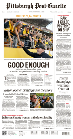 Cover of Pittsburgh Post-Gazette