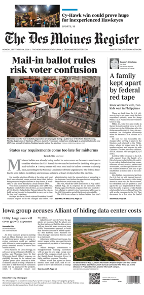 Cover of The Des Moines Register