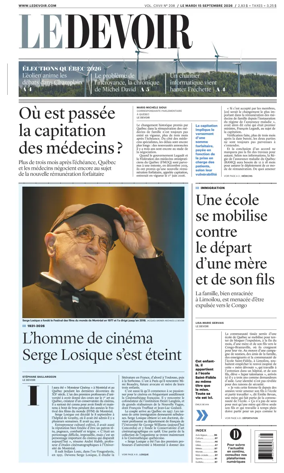 Cover of Le Devoir
