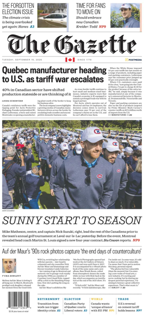 Cover of Montreal Gazette