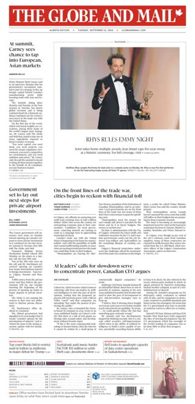 Cover of The Globe and Mail (Alberta Edition)