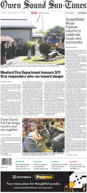 Cover of The Sun Times (Owen Sound)