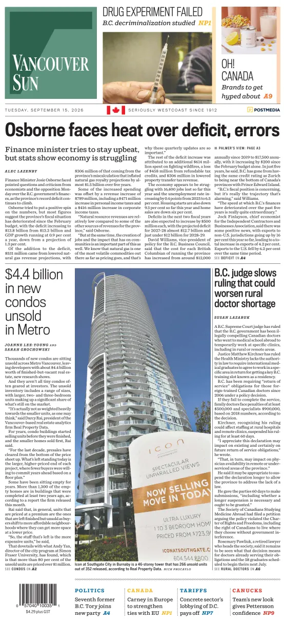 Cover of Vancouver Sun