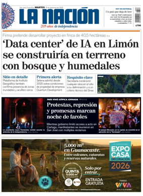 Cover of La Nacion (Costa Rica)