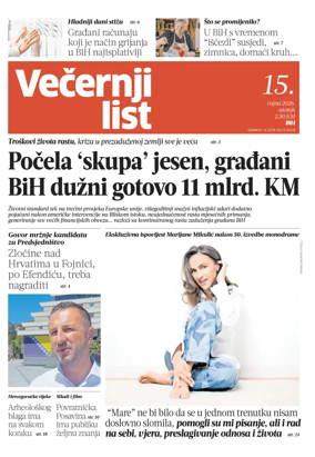 Cover of Vecernji list BiH