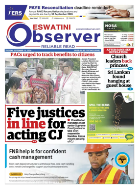 Cover of Eswatini Observer