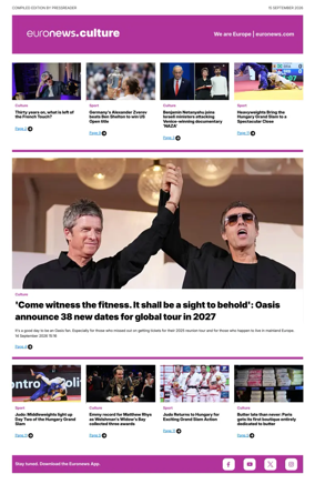 Cover of Euronews Culture and Sport Compiled Edition
