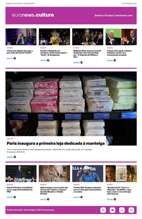 Cover of Euronews Culture and Sport (Portuguese)