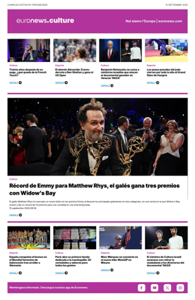 Cover of Euronews Culture and Sport (Spanish) Compiled Edition