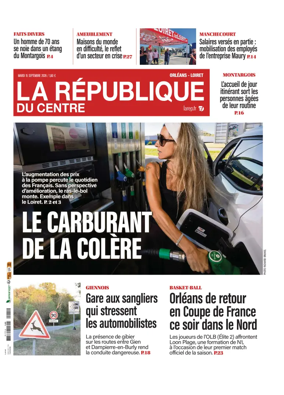 Cover of La Republique du Centre (Orleans - Loiret))