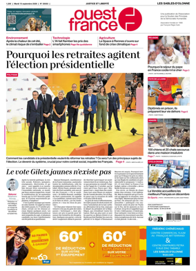 Cover of Ouest France (Les Sables-d'Olonne)