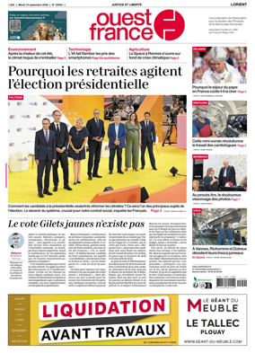 Cover of Ouest France (Lorient)
