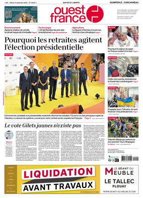 Cover of Ouest-France (Quimperle Concarneau)